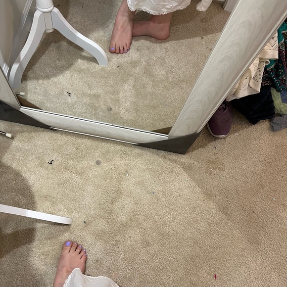 VINTAGE LONG SLIP LARGE MEDIUM Y2K SKIRT SWEET ROMANTIC SEXY OFF WHITE LACE ROSE - Picture 5 of 5